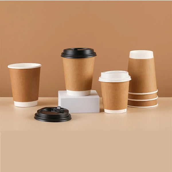 12 oz Disposable Kraft Paper Hot Coffee Cups