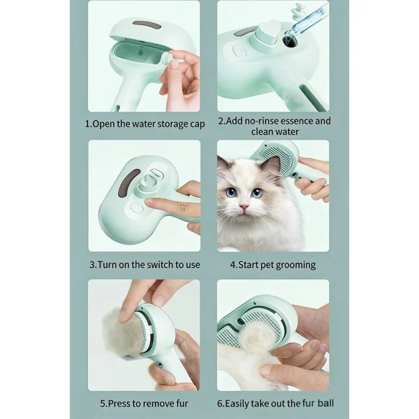2-in-1 Pet Grooming Comb with Spray