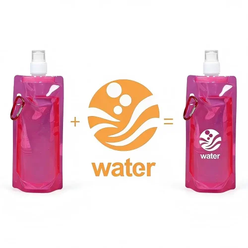 16 fl oz Flat Water Bottle With Carabiner