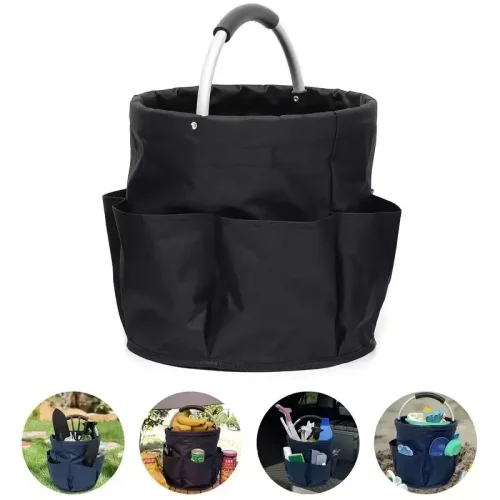 Foldable Garden Tool Caddy with Pockets for Outdoor Storage