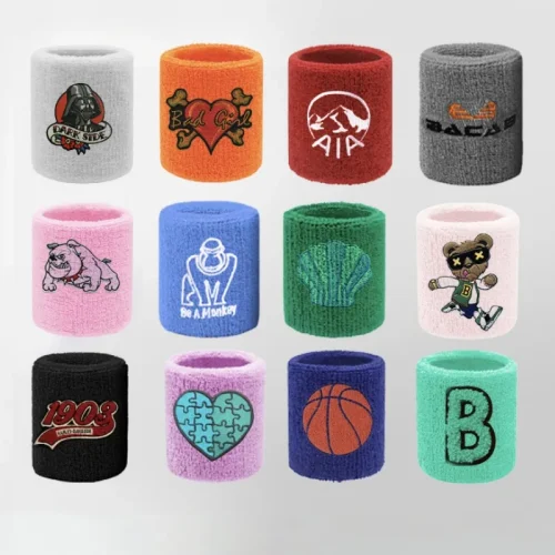 Absorbent Custom Logo Sports Wristbands for Tennis Basketball