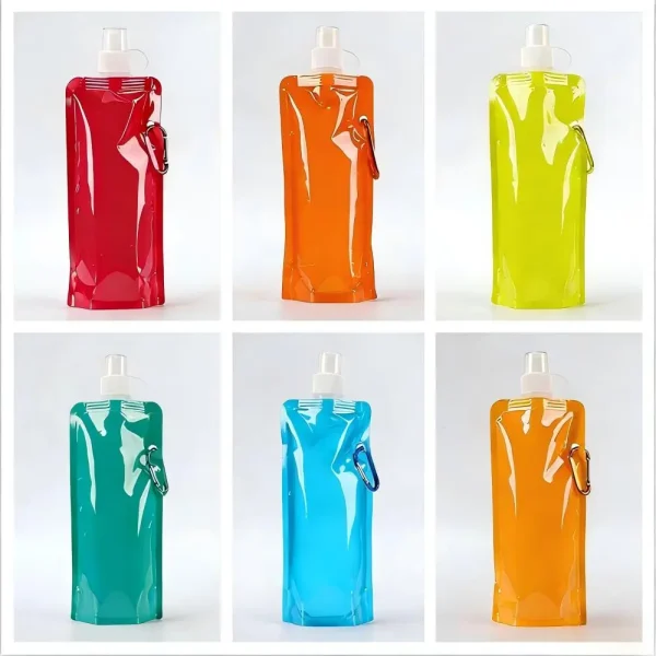16 fl oz Flat Water Bottle With Carabiner