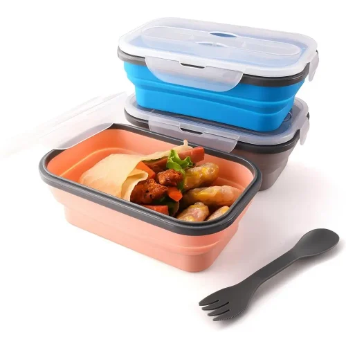 Collapsible Silicone Locking Lid Container